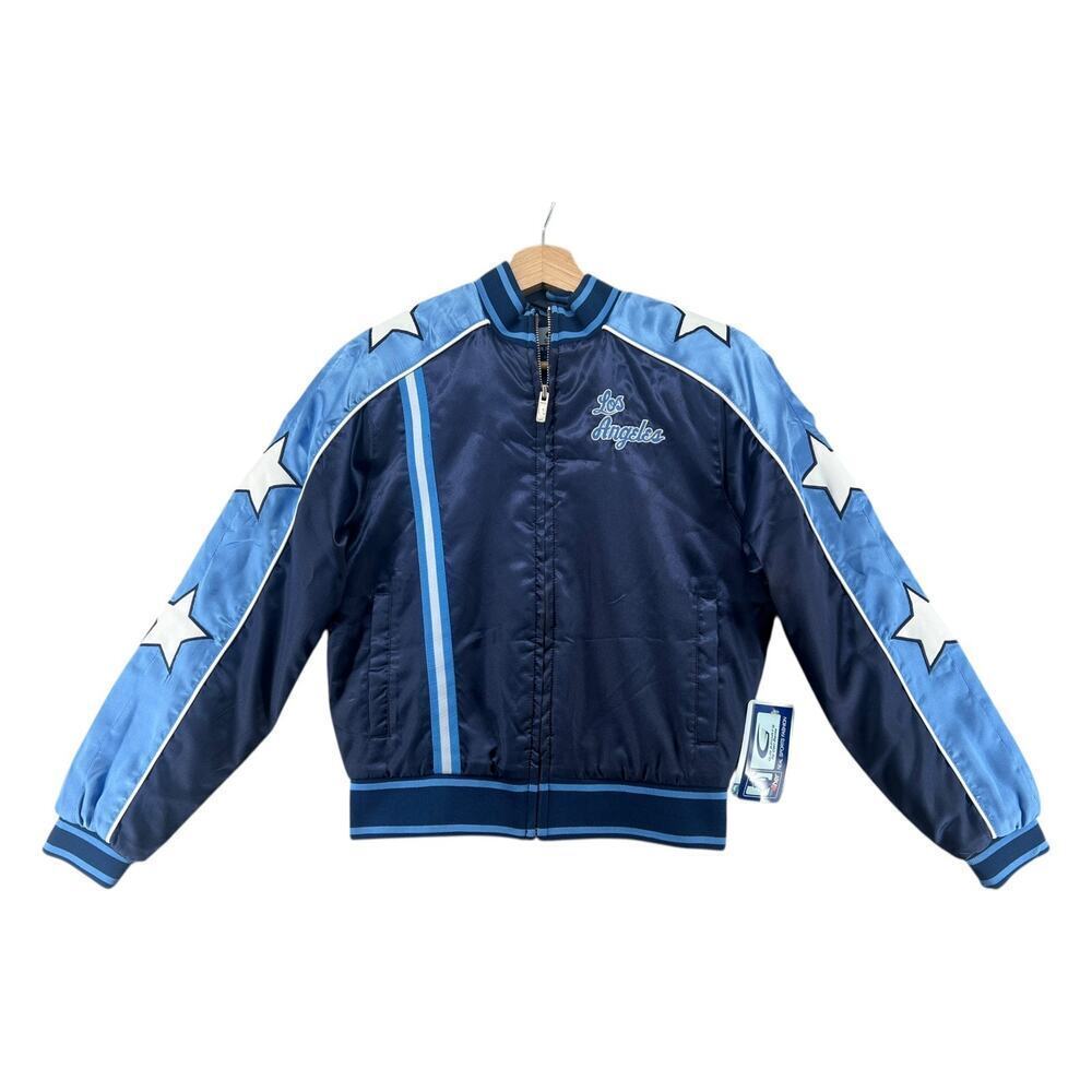 Vintage Lakers Satin Bomber Jacket NBA 4 Her G-III Carl Banks Deadstock S/P